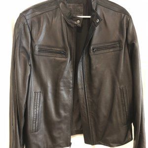 Black Murano Lambskin Leather Motorcycle Jacket